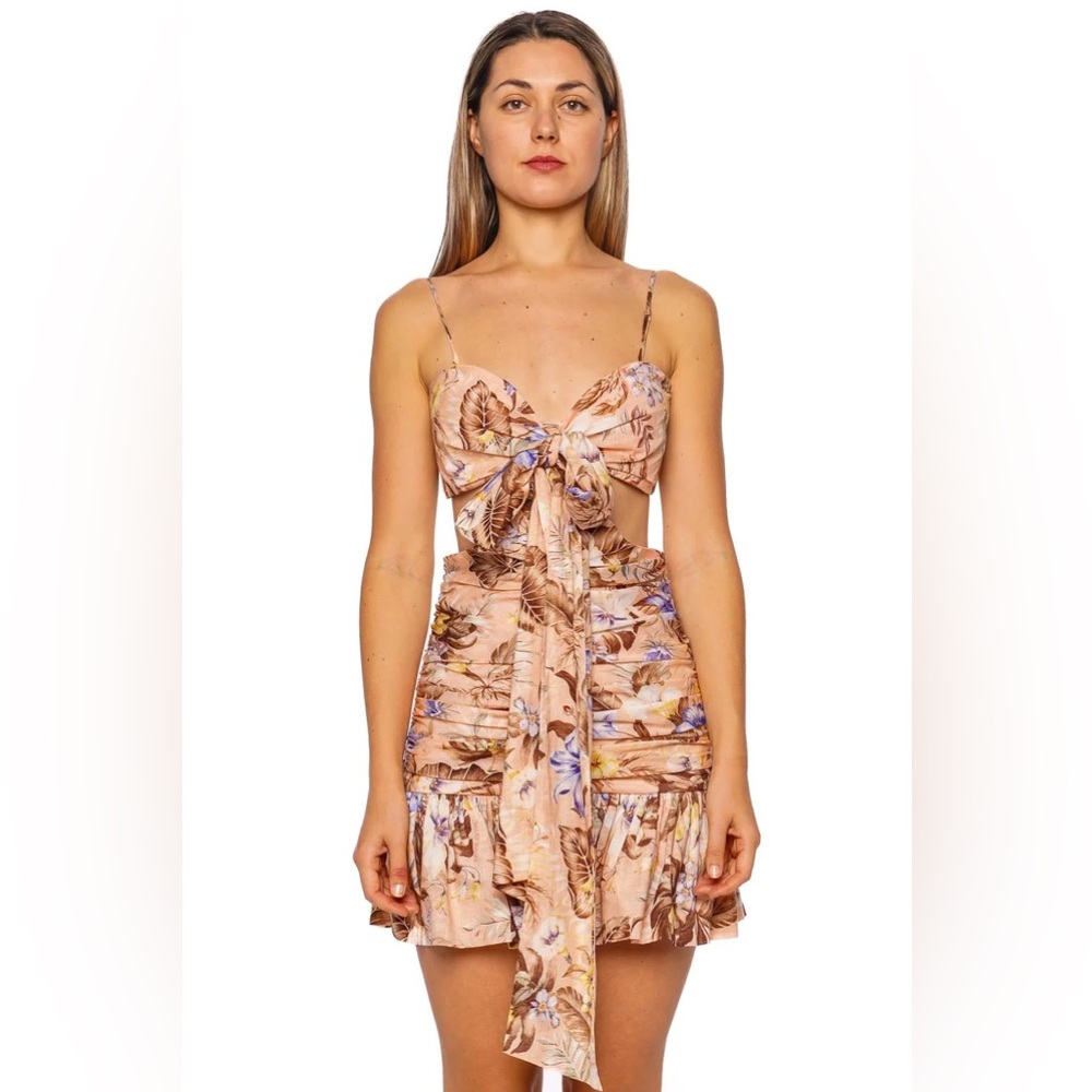 Zimmermann Floral Bow Mini Dress — Size 1 (Medium)